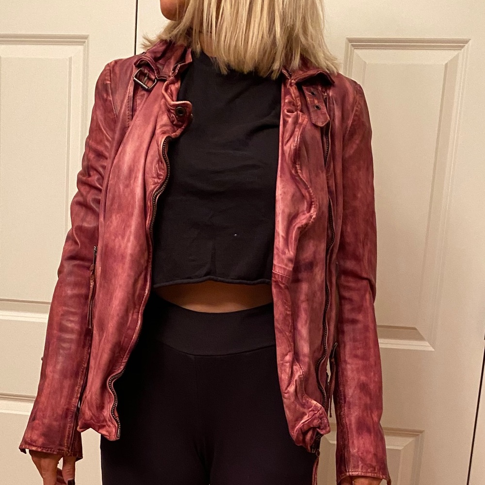 Muubaa felt lined Leather jacket size 6